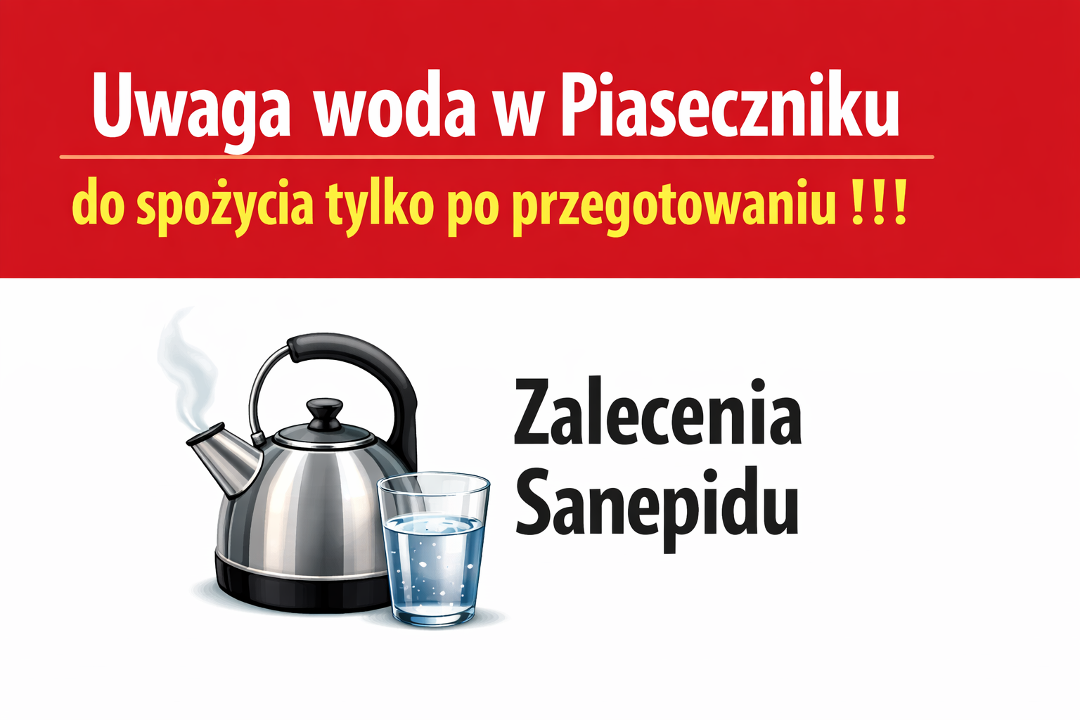 Ostrzeżenie o wodzie w Piaseczniku